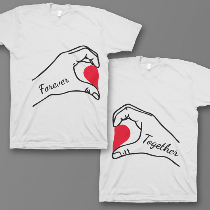 Парные футболки для влюбленных "Forever together"
